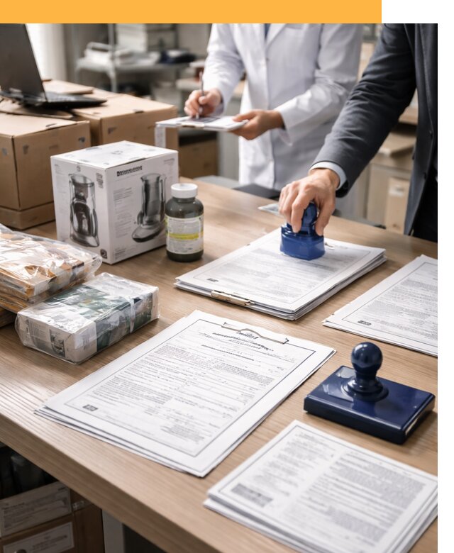 Сертификация импортных товаров от 12394 с таможенным сопровождением